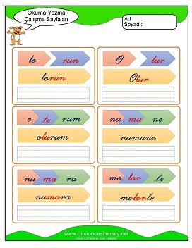 u sesi Grubu Çalışma Sayfaları
